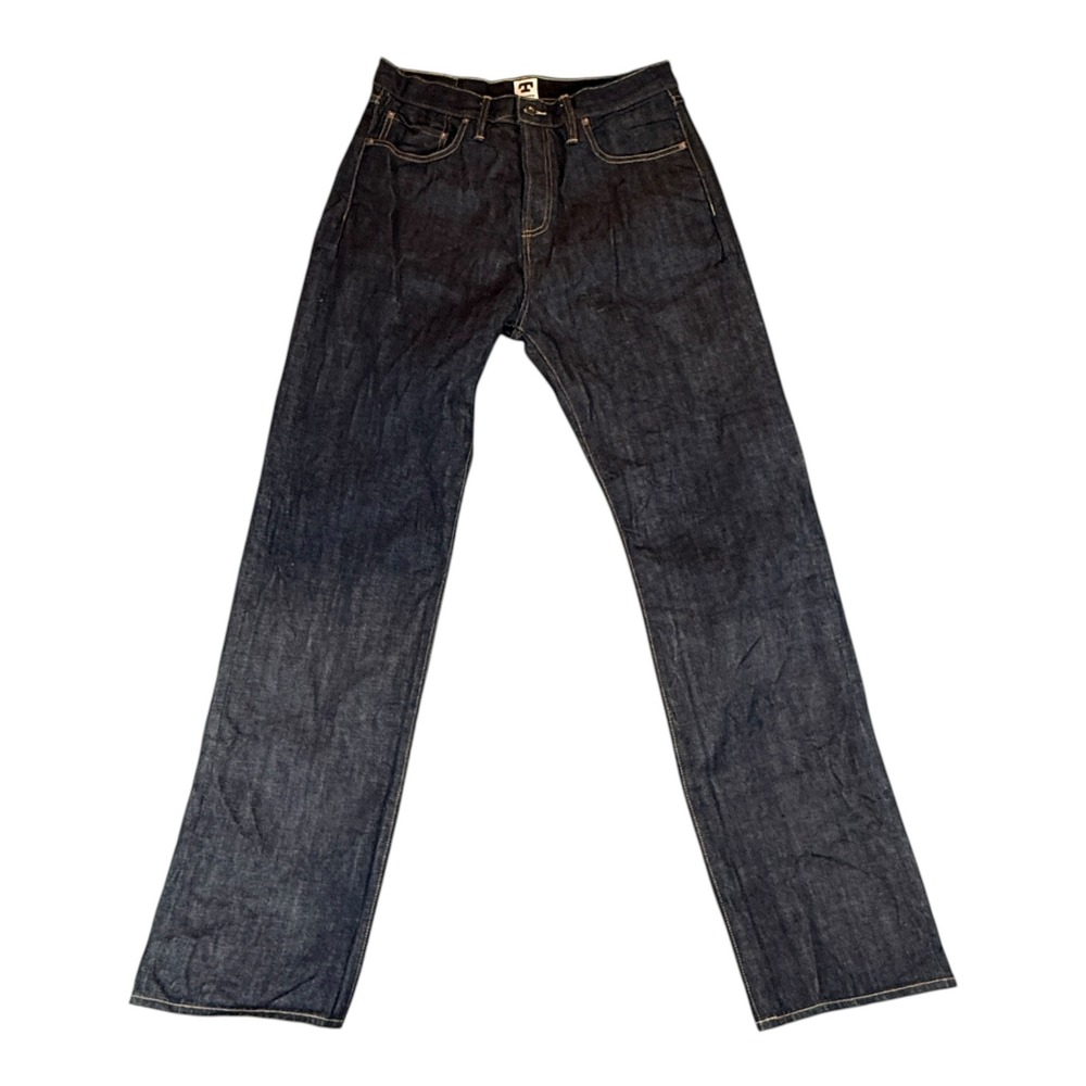 Tellason Fredy Wide Leg Jeans Mens 34 Dark Blue Kaihara Japanese Denim USA Made